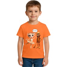 Sedirli Unisex Brainot Baskılı Çocuk Tişört Pamuklu Penye Kumaş