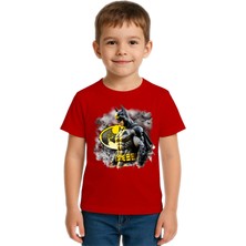 Sedirli Unisex Batman Baskılı Çocuk Tişört Pamuklu Penye Kumaş