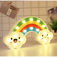 Alfa Life Marketing Gülen Bulutlu Gökkuşağı LED Gece Lambası