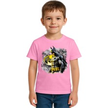 Sedirli Unisex Batman Baskılı Çocuk Tişört Pamuklu Penye Kumaş