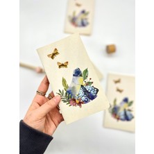 Kağıt Gemi Vintage Kelebek ve Çiçek Desenli 64 Sayfa Çizgisiz Mini Defter/notebook/günlük