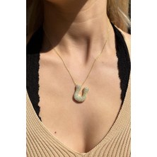 Spossy Silver Jewelry Bombeli U Harf Kolye