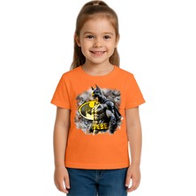 Sedirli Unisex Batman Baskılı Çocuk Tişört Pamuklu Penye Kumaş