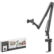 Mafsalli Kollu Masa Kenari Telefon ve Tablet Standi - Si̇yah ND1051 Nemere