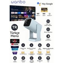 Wanbo Cube 1 Mini Projektör (Wi-Fi ve Bluetooth Özellikli)——light Blue
