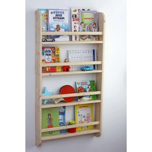 Karabeyoğulları Montessori Duvar Rafı Kitaplık %100 Ahşap 100 cm Yükseklik 50 cm Genişlik