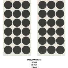 Pasific Zemin Koruyucu  35 mm Siyah  Keçe, Ses ve Çizik Önleyici Siyah Mobilya Keçesi 2 Adet