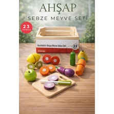 KoseToys Ahşap Kasalı Sebze Meyve Seti 23 Parça