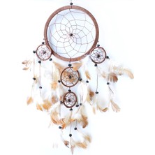 Miamantra Üç Gözlü Kahverengi Rüya Kapanı / Dreamcatcher (16,5 cm çap)