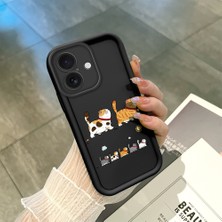Ucuc iPhone 16 Uyumlu Siyah Silikon Kılıf Darbeye Dayanıklı Kamera Korumalı