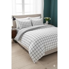 Üntaş Life Serisi Minikaro Siyah Beyaz Geometrik Desenli Çift Kişilik Nevresim Seti 200 x 220 cm