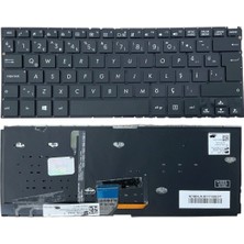 Notespare Asus Uyumlu Zenbook Flip UX360UAK-C4197R, UX360UAK-C4197T Işıklı Klavye Siyah Tr