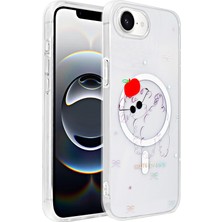 Yıldız Store iPhone 17E Kılıf M-Safe Şarj Özellikli Şeffaf Zore Folk Sert Kapak - Sevimli Köpek