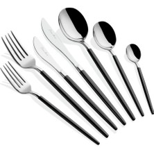 Pm Leonardo Almeria Siyah Gümüş 6 Kişilik 36 Parça Çatal Kaşık Bıçak Seti