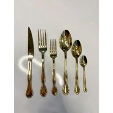 Pm Leonardo Vikon Titanyum Gold 6 Kişilik 36 Parça Çatal Kaşık Bıçak Seti