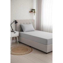 Üntaş Serenat Tek Kişilik Lastikli Düz Renk Çarşaf 100 x 200 cm Açık Gri %90 Pamuk %10 Polyester Yastık Kılıfı
