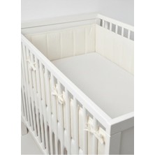 NGN Collection Beşik Kenar Koruyucu %100 Pamuk 60X120 cm Yan Koruma Ekru Bebek Yatak Kenarlığı Tek Parça