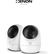 Xenon Smart Ev Kamerası 2’li Set | Wifi, 2304P, Mobil Kontrol, Sesli, 360° Ptz, Gece Görüş, İç Mekan Kamera