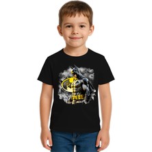Sedirli Unisex Batman Baskılı Çocuk Tişört Pamuklu Penye Kumaş