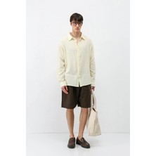 Vamos Uzun Kollu Basic Oversize Gömlek Sarı