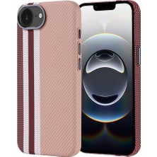 iPhone 17E Kılıf M-Safe Şarj Özellikli Karbon Fiber Görünümlü Zore Nekst Kapak - Gold