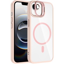 iPhone 17E Kılıf Standlı ve Kamera Lens Hediyeli M-Safe Şarj Özellikli Zore Etro Kapak - Gri