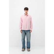 Vamos Müslin Kumaş Oversize Gömlek Pembe