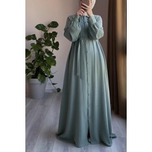Ande Tesettür Kloş Müslin Ferace - Soft Mavi