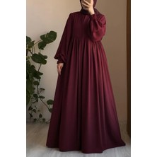 Ande Tesettür Robalı Ferace - Bordo