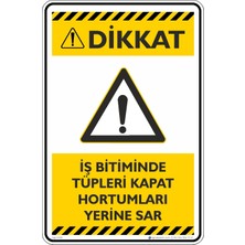 İsg Tabelam 25X35CM/KOMPOZIT/İŞ Bitiminde Tüpleri Kapat Hortumları Yerine Sar