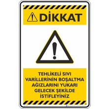 İsg Tabelam 25X35CM/DEKOTA/TEHLIKELI Sıvı Varillerinin Boşaltma Ağızlarını Yukarı Gelecek Şekilde Istifleyiniz
