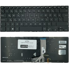 Notespare Asus ile Uyumlu Vivobook S14 0KNB0-F600TU00 Notebook Klavye Işıklı Siyah Tr