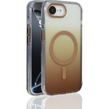 Yıldız Store iPhone 17E Kılıf M-Safe Şarj Özellikli Transparan Renk Geçişli Zore Toros Kapak - Gold