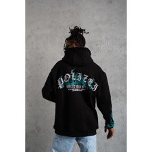 Hsc Bilişim Üç Iplik Içi Pamuklu Alev Baskılı Kapüşonlu Sweatshirt - Gül Kurusu