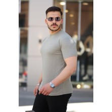 Buğrahayalin Erkek Ağaç Kabuğu Desenli Kısa Kollu T-Shirt