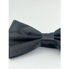 Ars Magic Box Siyah Düz Erkek Saten Kumaş Papyon