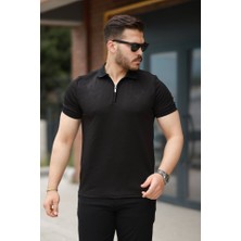 Buğrahayalin Erkek Fermuarlı Yaka Kısa Kollu Tişört