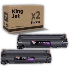 Kingjet Hp Uyumlu (83A) CF283A Standart Kapasiteli (2'li Paket) Çipli Muadil Toneri | M127FN