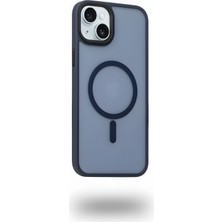 Bix iPhone 13 / 14 Magsafe Uyumlu Kılıf Tam Koruma Manyetik Darbe Emici Gece Mavisi