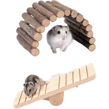Alyones Hamster Oyuncak Seti 2'li Set Ahşap Yapı ile Eğlenceli Oyun Deneyimi