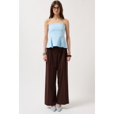 Sidelya Concept Pileli Straplez Bluz