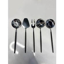 Pm Leonardo Almeria Siyah Gümüş 5 Parça Sos Servis Seti