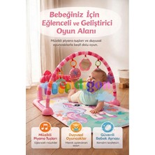 Denapcal Trendigon 0-6 Ay Oyuncak Piyanolu Bebek Oyun Halısı – Aynalı Müzikli Unicorn Gelişim Matı 0-12 Ay