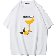 Brz Collection Unisex Oversize Limoncello T-Shirt (Beyaz)