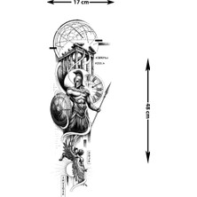 Dövme Kutusu Spartalı Savaşçı Sleeve Geçici Dövme | Parthenon Gök Küresi Mızrak Kalkan Epik Tasarım