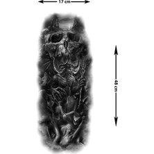Dövme Kutusu Geçici Kol Kaplama Dövme – Kafatası Motifi ile Cesaret, Güç ve Hayatın Geçici Doğasını Keşfedin!