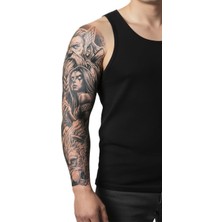 Dövme Kutusu Geçici Kol Kaplama Dövme – Odin ve Kurt Motifleriyle Gücün, Bilgelik ve Sadakatle Yükselin!