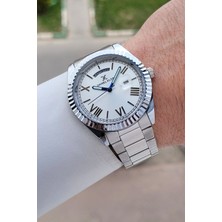 Daniel Klein Erkek Kol Saati Gümüş Renkli Çelik Kasa 5 ATM Suya Dayanıklı Analog Takvimli