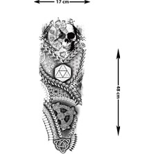 Dövme Kutusu Geçici Kol Kaplama Dövme – Geometrik Kafatası"