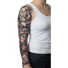 Dövme Kutusu Geçici Kol Kaplama-Aslan Kadın ve Şaman Figürü